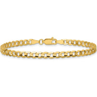 14K Yellow Gold 7" Concave Curb Bracelet with Lobster Clasp - 3.8mm Width by Oro Pregiato