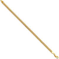 14K Yellow Gold 7" Cuban Link Bracelet - 4.3mm Width with Lobster Clasp by Oro Pregiato