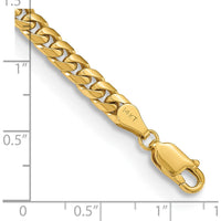 14K Yellow Gold 7" Cuban Link Bracelet - 4.3mm Width with Lobster Clasp by Oro Pregiato