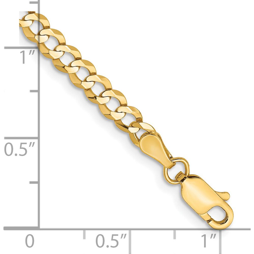 14K Yellow Gold 7" Cuban Link Bracelet with Lobster Clasp - 3.7mm Width by Oro Pregiato