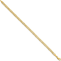 14K Yellow Gold 7" Curb Chain Bracelet with Lobster Clasp - Lightweight Polished Finish by Oro Pregiato