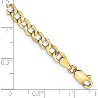 14K Yellow Gold 7" Curb Chain Bracelet with Lobster Clasp - Lightweight Polished Finish by Oro Pregiato