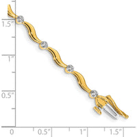 14K Yellow Gold 7" Diamond Curved Link Bracelet - 1/6 Carats Total Diamond Weight by Monteluci Fine Jewelry