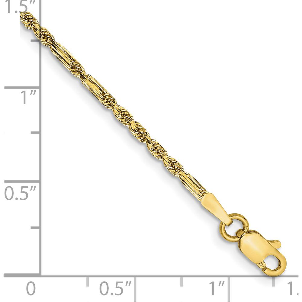 14K Yellow Gold 7" Diamond-Cut Milano Rope Bracelet with Lobster Clasp - 1.8mm Width by Oro Pregiato