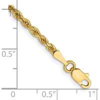 14K Yellow Gold 7" Diamond-Cut Rope Chain Bracelet - 2.5mm Width by Oro Pregiato