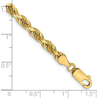 14K Yellow Gold 7" Diamond-Cut Rope Chain Bracelet - 4.5mm Width by Oro Pregiato