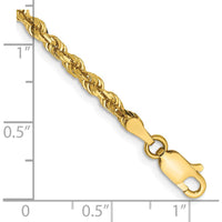 14K Yellow Gold 7" Diamond-Cut Rope Chain with Lobster Clasp by Oro Pregiato