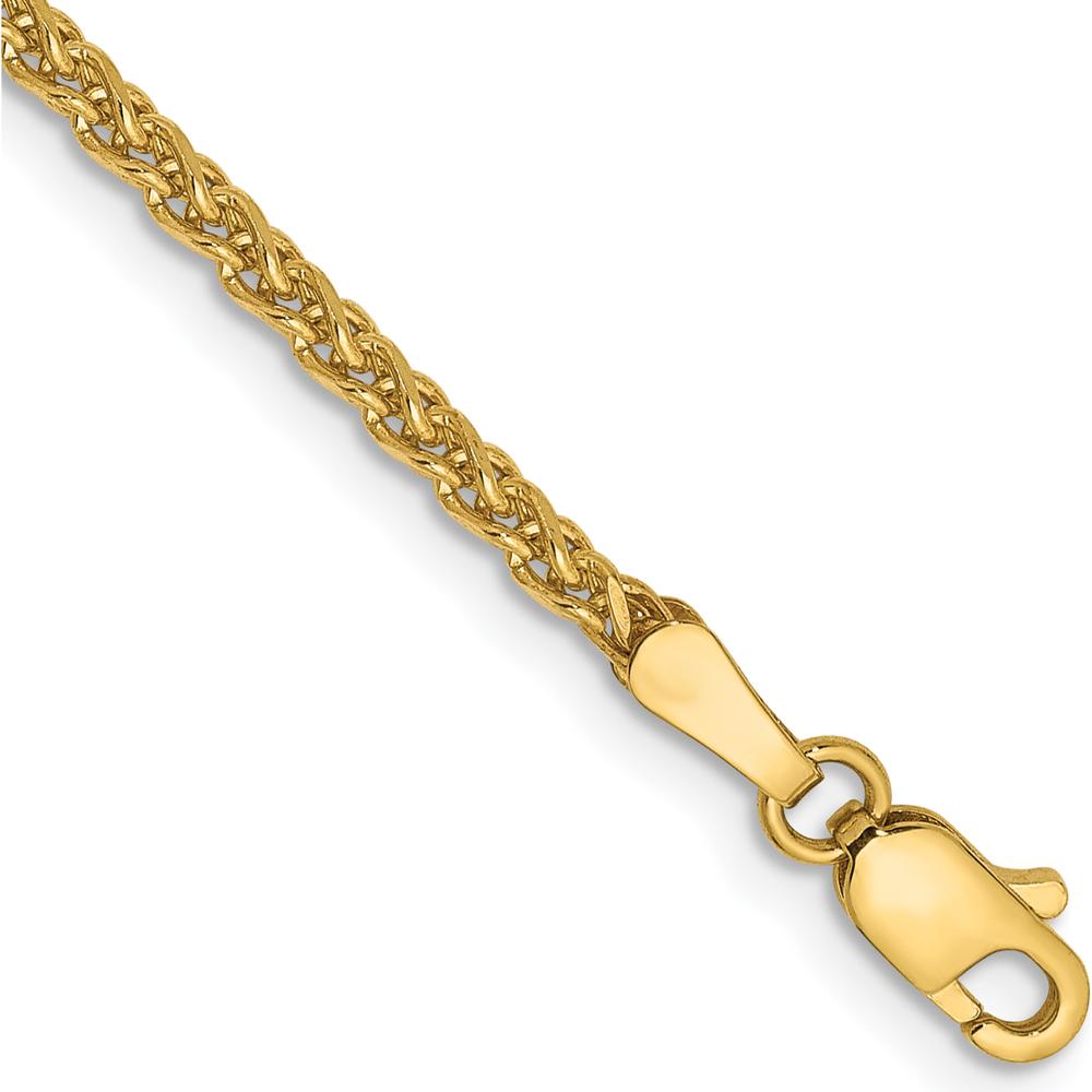 14K Yellow Gold 7" Diamond-Cut Spiga Bracelet with Lobster Clasp by Oro Pregiato