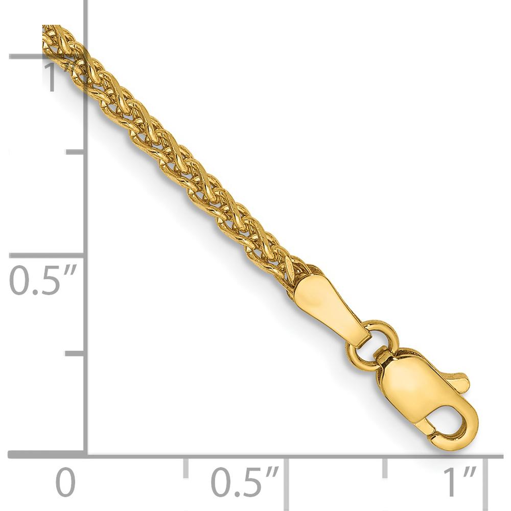 14K Yellow Gold 7" Diamond-Cut Spiga Bracelet with Lobster Clasp by Oro Pregiato