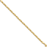 14K Yellow Gold 7" Diamond-Cut X-and-Heart Fancy Link Bracelet - Polished Finish by Oro Pregiato