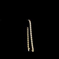 14K Yellow Gold 7” East-West Bezel Set Radiant Cut Lab Diamond Tennis Bracelet - 7.11 Carats Total Diamond Weight - Covaloro Fine Jewelry