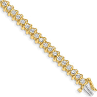 14K Yellow Gold 7" Fancy Spiral Tennis Bracelet Mounting for 2.9mm Round Diamonds - Holds 3.72 Carats Total by Oro Pregiato