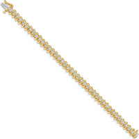 14K Yellow Gold 7" Fancy Spiral Tennis Bracelet Mounting for 2.9mm Round Diamonds - Holds 3.72 Carats Total by Oro Pregiato