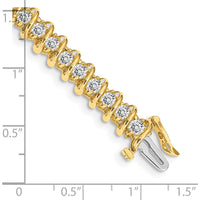 14K Yellow Gold 7" Fancy Spiral Tennis Bracelet Mounting for 2.9mm Round Diamonds - Holds 3.72 Carats Total by Oro Pregiato