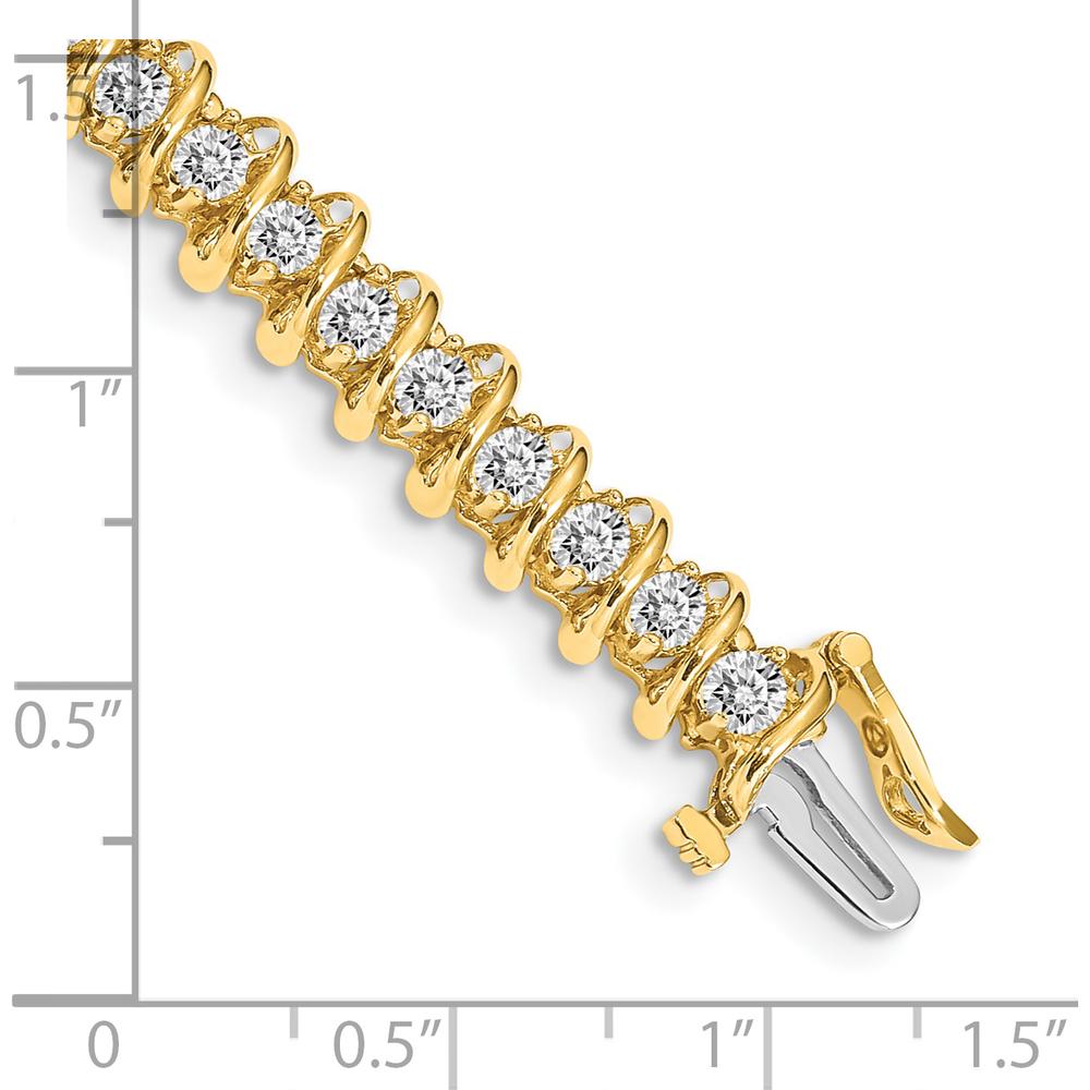 14K Yellow Gold 7" Fancy Spiral Tennis Bracelet Mounting for 2.9mm Round Diamonds - Holds 3.72 Carats Total by Oro Pregiato