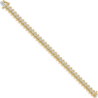 14K Yellow Gold 7" Fancy Spiral Tennis Bracelet Mounting for 36 Round Diamonds - 5.00 Carat Total Diamond Weight by Monteluci Fine Jewelry