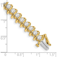 14K Yellow Gold 7" Fancy Spiral Tennis Bracelet Mounting for 36 Round Diamonds - 5.00 Carat Total Diamond Weight by Monteluci Fine Jewelry