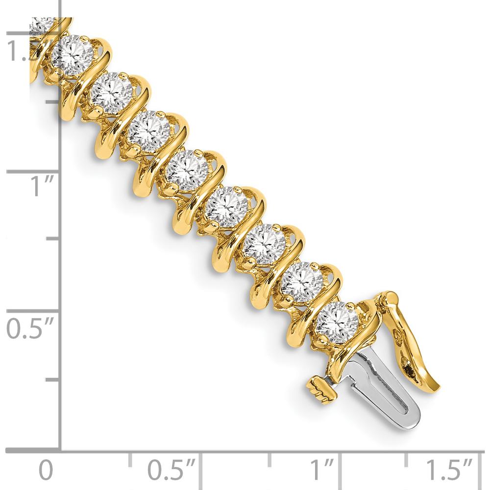 14K Yellow Gold 7" Fancy Spiral Tennis Bracelet Mounting for 36 Round Diamonds - 5.00 Carat Total Diamond Weight by Monteluci Fine Jewelry