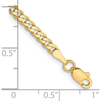 14K Yellow Gold 7" Flat Beveled Curb Bracelet with Lobster Clasp by Oro Pregiato