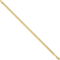 14K Yellow Gold 7" Flat Beveled Curb Bracelet with Lobster Clasp by Oro Pregiato