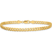 14K Yellow Gold 7" Flat Beveled Curb Bracelet with Lobster Clasp by Oro Pregiato