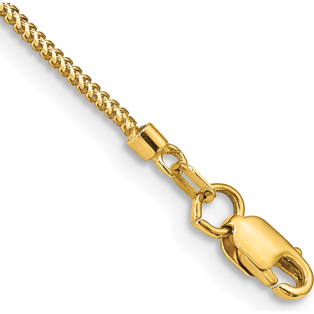 14K Yellow Gold 7" Franco Chain Bracelet with Lobster Clasp - 0.9mm Width by Oro Pregiato