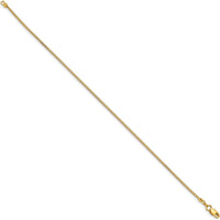14K Yellow Gold 7" Franco Chain Bracelet with Lobster Clasp - 0.9mm Width by Oro Pregiato