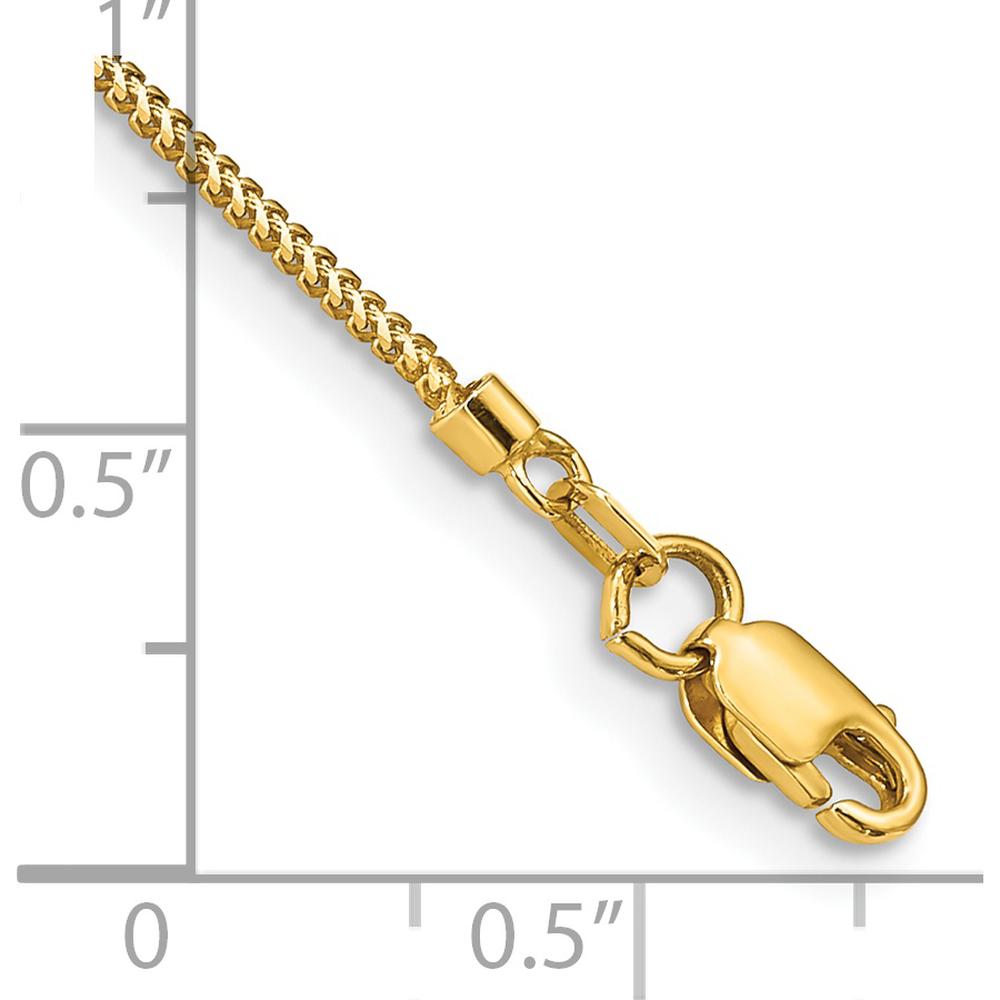 14K Yellow Gold 7" Franco Chain Bracelet with Lobster Clasp - 0.9mm Width by Oro Pregiato