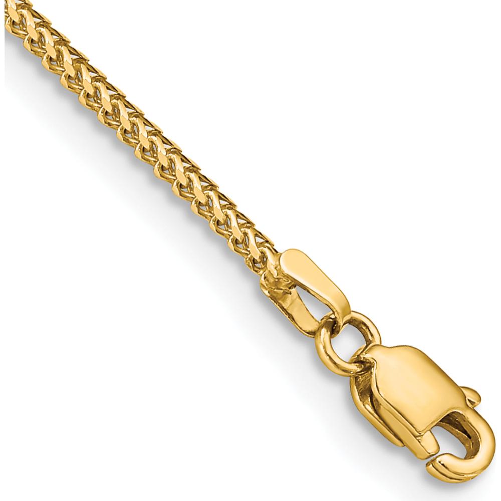 14K Yellow Gold 7" Franco Chain Bracelet with Lobster Clasp - 1mm Width by Oro Pregiato