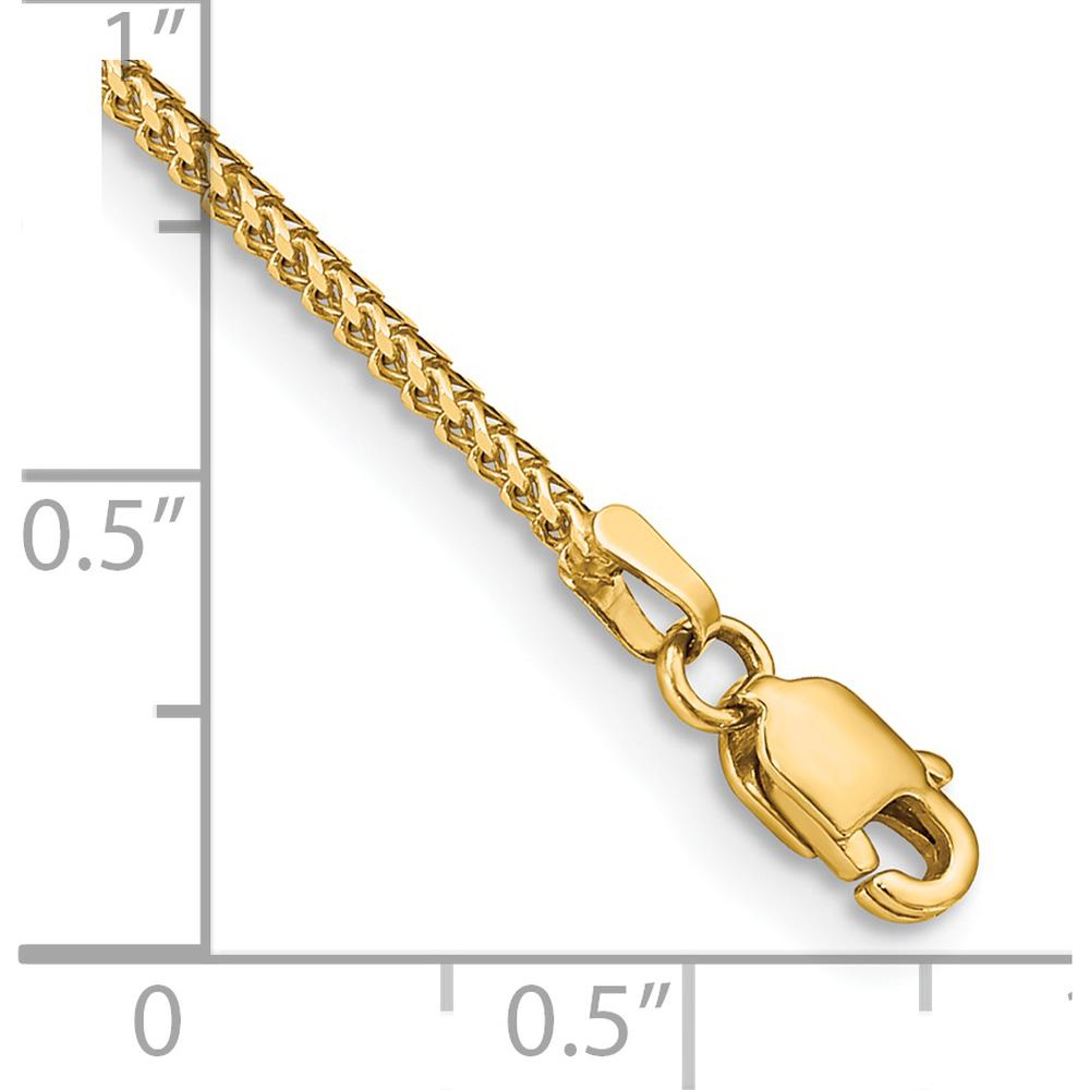 14K Yellow Gold 7" Franco Chain Bracelet with Lobster Clasp - 1mm Width by Oro Pregiato