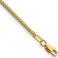 14K Yellow Gold 7" Franco Chain Bracelet with Lobster Clasp - Polished Finish by Oro Pregiato