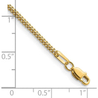14K Yellow Gold 7" Franco Chain Bracelet with Lobster Clasp - Polished Finish by Oro Pregiato