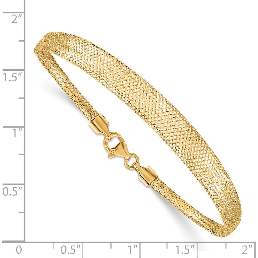 14K Yellow Gold 7" Graduated Stretch Mesh Bracelet by 0