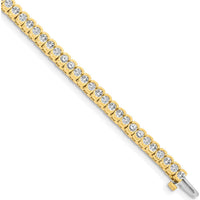 14K Yellow Gold 7" Half-Bezel Tennis Bracelet Mounting for 3.5 Carat Round Diamonds by Monteluci Fine Jewelry