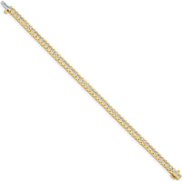 14K Yellow Gold 7" Half-Bezel Tennis Bracelet Mounting for 3.5 Carat Round Diamonds by Monteluci Fine Jewelry