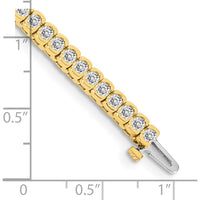 14K Yellow Gold 7" Half-Bezel Tennis Bracelet Mounting for 3.5 Carat Round Diamonds by Monteluci Fine Jewelry