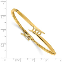 14K Yellow Gold 7" Hinged Bangle Bracelet Mounting with Channel-Set 2.9mm Round Stones - Holds 0.25 Carat Total by Oro Pregiato