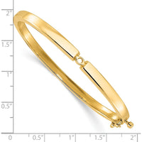 14K Yellow Gold 7" Hinged Oval Bangle Bracelet Mounting for 5.0mm Round Stone - Holds 0.50 Carat Gem by Oro Pregiato