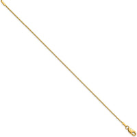 14K Yellow Gold 7-Inch 1mm Box Chain Bracelet with Lobster Clasp by Oro Pregiato