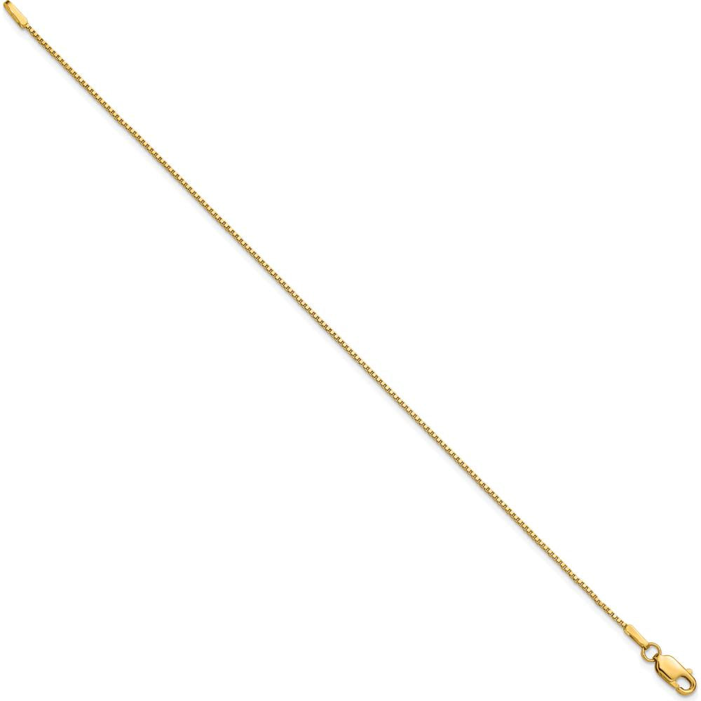 14K Yellow Gold 7-Inch 1mm Box Chain Bracelet with Lobster Clasp by Oro Pregiato