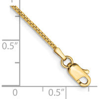 14K Yellow Gold 7-Inch 1mm Box Chain Bracelet with Lobster Clasp by Oro Pregiato