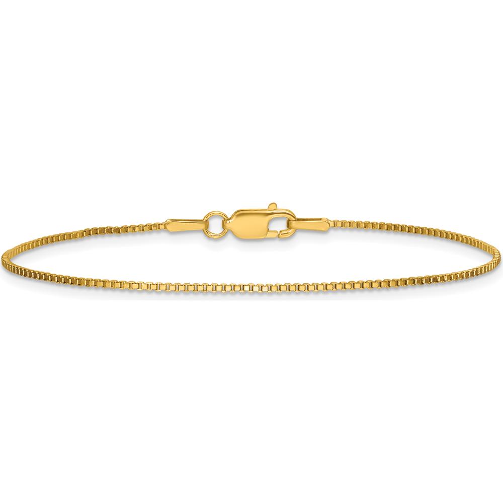 14K Yellow Gold 7-Inch 1mm Box Chain Bracelet with Lobster Clasp by Oro Pregiato