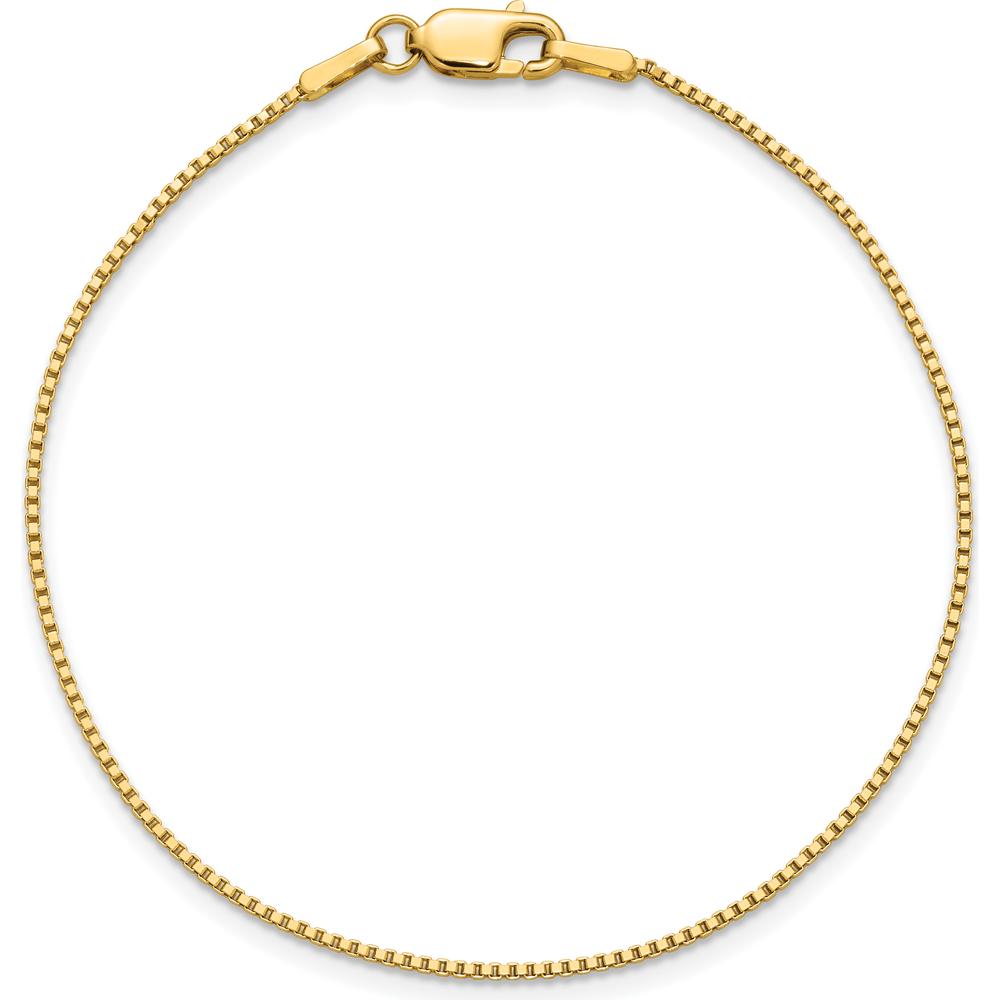 14K Yellow Gold 7-Inch 1mm Box Chain Bracelet with Lobster Clasp by Oro Pregiato