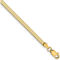 14K Yellow Gold 7-Inch 2.5mm Herringbone Chain Bracelet by 0