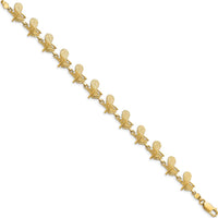14K Yellow Gold 7-Inch Beach Chair Bracelet with Polished Finish by Oro Pregiato