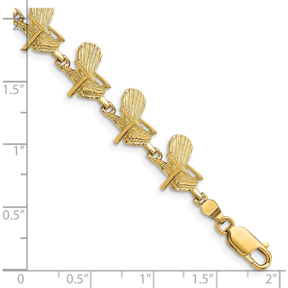 14K Yellow Gold 7-Inch Beach Chair Bracelet with Polished Finish by Oro Pregiato