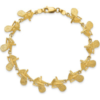 14K Yellow Gold 7-Inch Beach Chair Bracelet with Polished Finish by Oro Pregiato