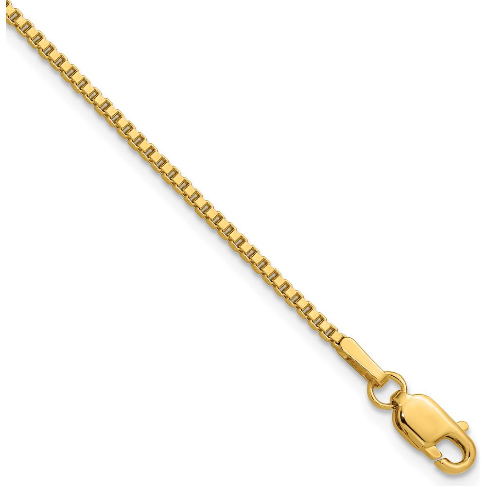 14K Yellow Gold 7-Inch Box Chain Bracelet with Lobster Clasp by Oro Pregiato