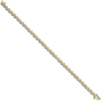 14K Yellow Gold 7-Inch Diamond S-Link Tennis Bracelet with 35 Round Diamonds - 3/8 Carats Total Diamond Weight by Monteluci Fine Jewelry