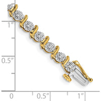 14K Yellow Gold 7-Inch Diamond S-Link Tennis Bracelet with 35 Round Diamonds - 3/8 Carats Total Diamond Weight by Monteluci Fine Jewelry